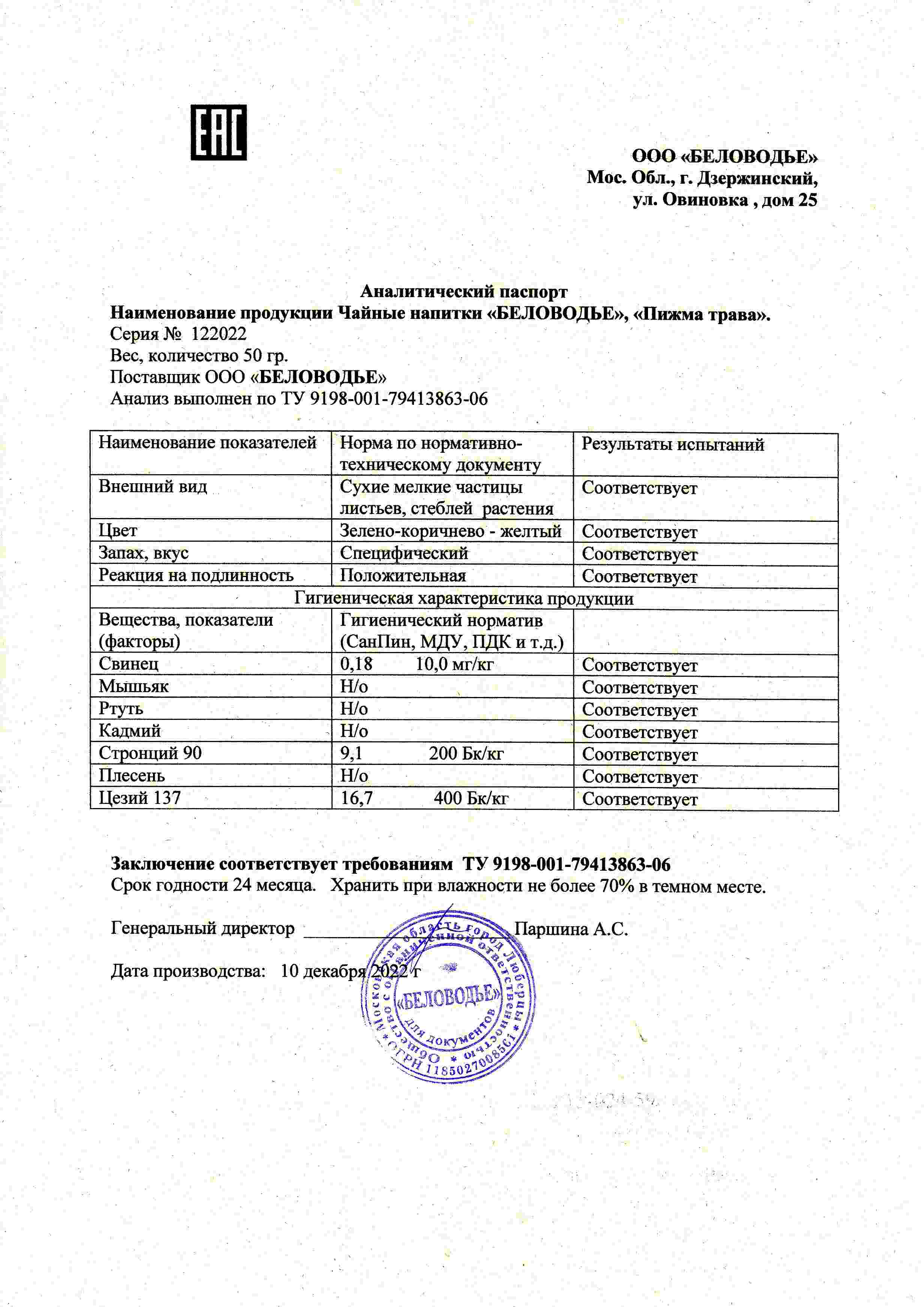 Паспорт №122022